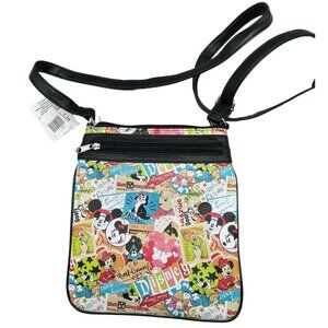 vintage Disney books print handbag purse 2 pockets & handles white name tag 10.5